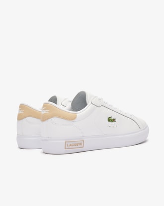 Women's Powercourt Logo Tongue Leather Sneakers