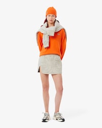 Mini Falda Reversible Bordada Acolchada Para Mujer