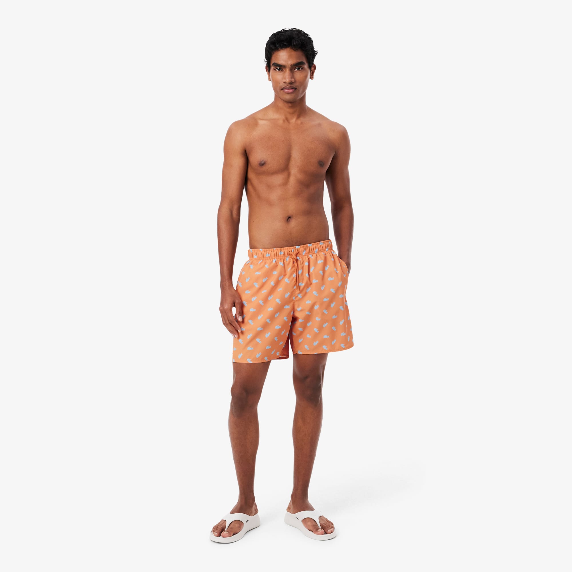 １点限り→LACOSTE→FR 5 UR Lサイズ殆ど未使用品です。 Mid Length Crocodile Print Swim Trunks - Men's Tracksuits - New In