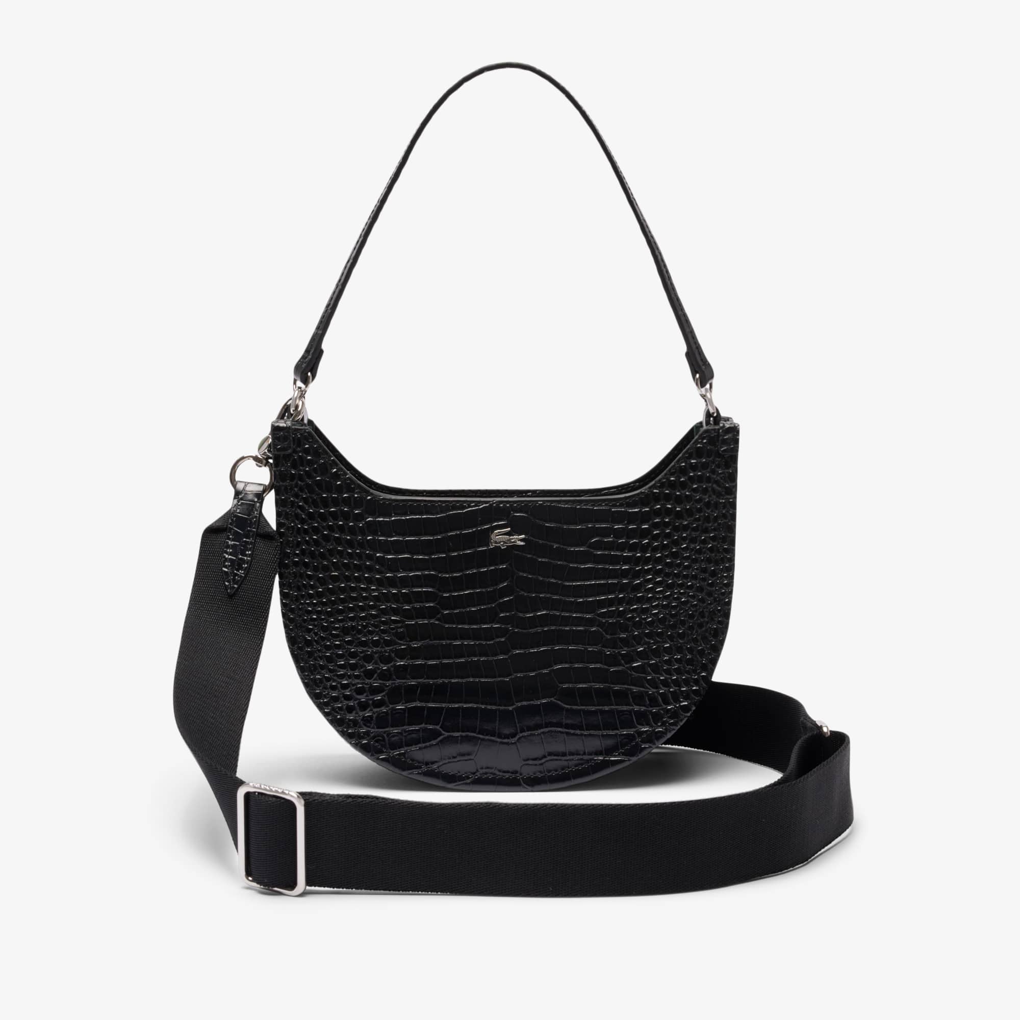 ★LACOSTE★ Women's Easy Shoulder Hobo Bag NF4537Y55G 000 Small City Court Grain Leather Hobo Bag - Women's Cross Body