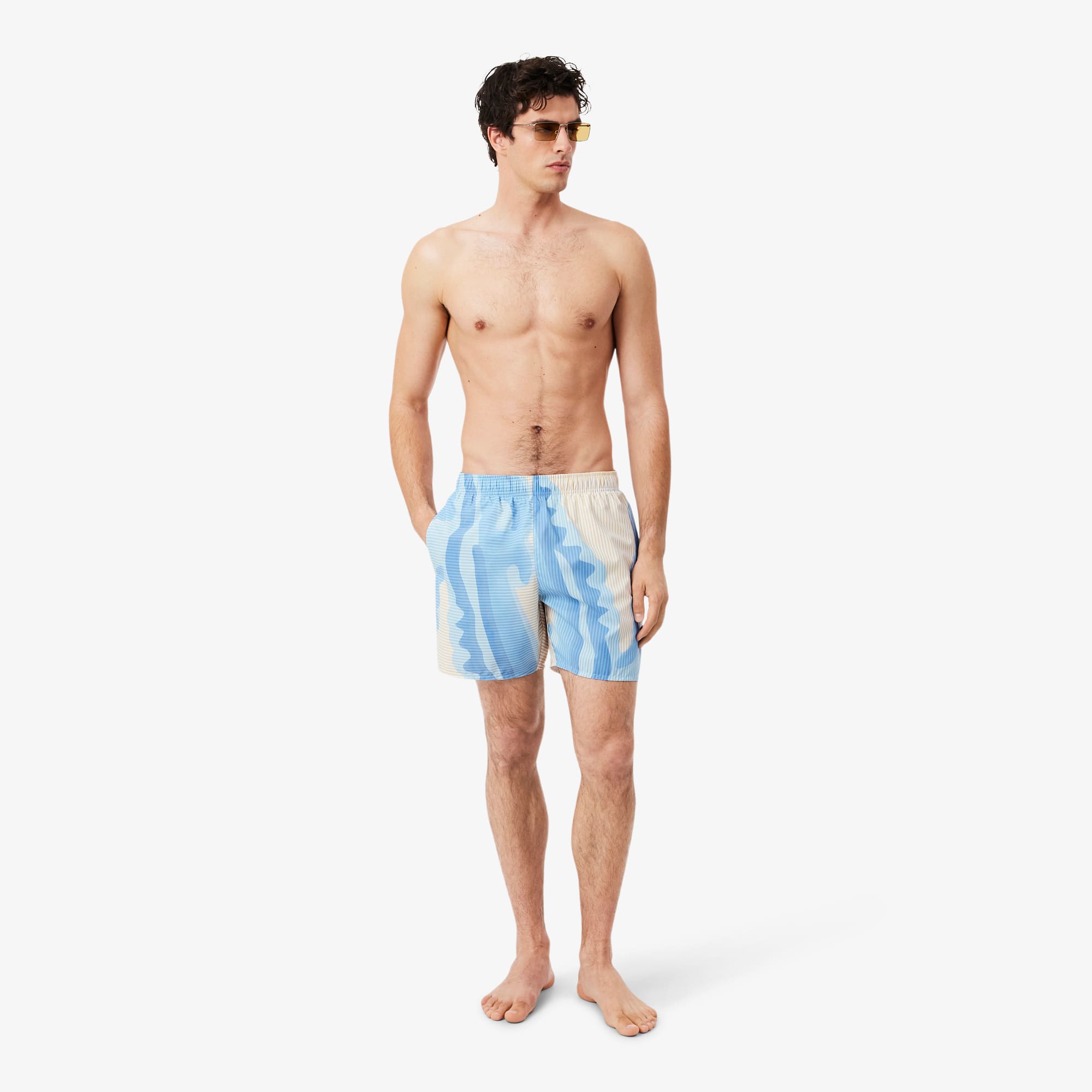 Mid Length Striped Swim Trunks - Shorts & Swim - New In 2026 | Lacoste