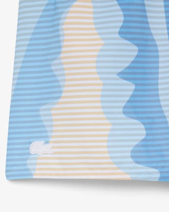 Mid Length Striped Swim Trunks