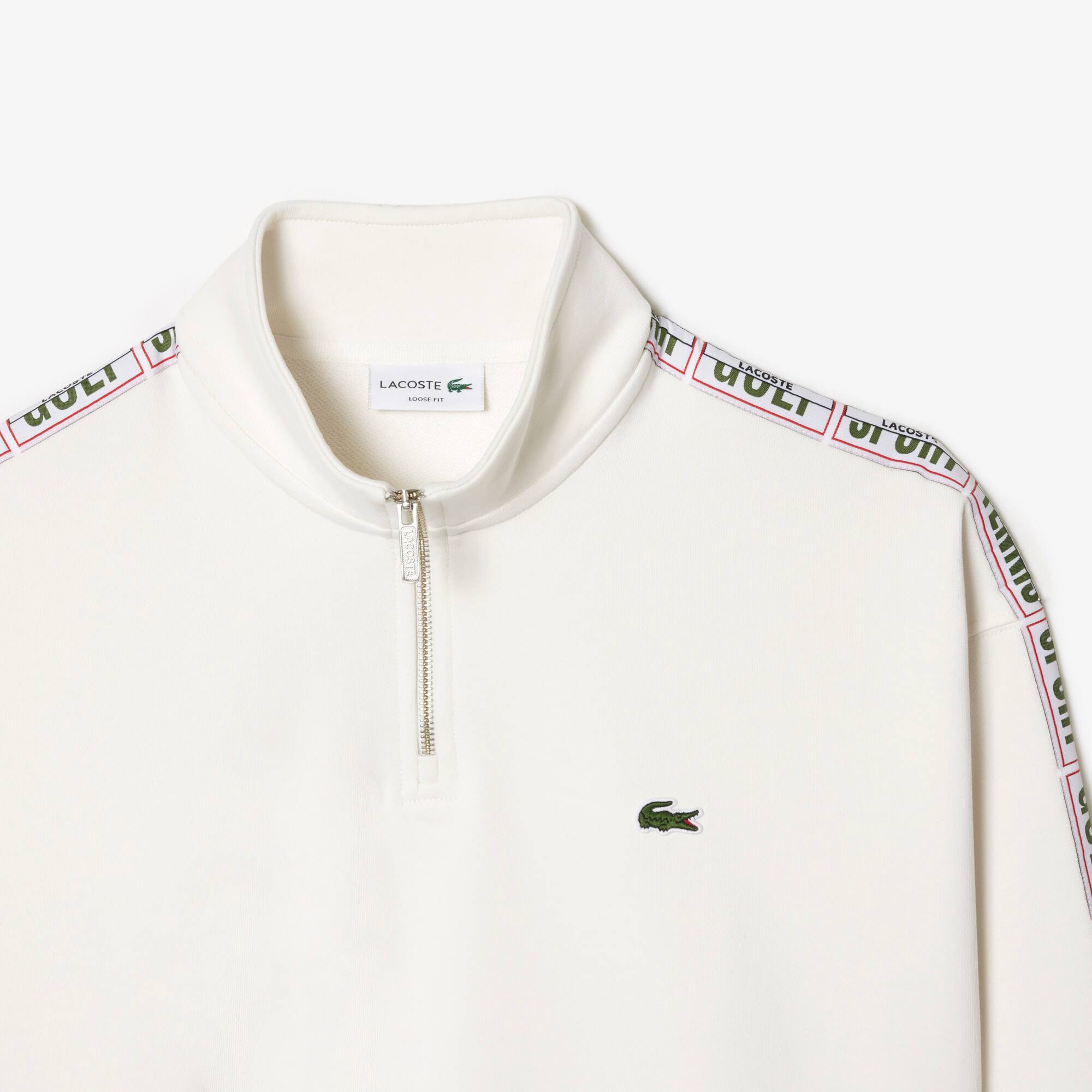 Men's Loose Fit Two-Tone Logo Striped Sweatshirt - Sweaters