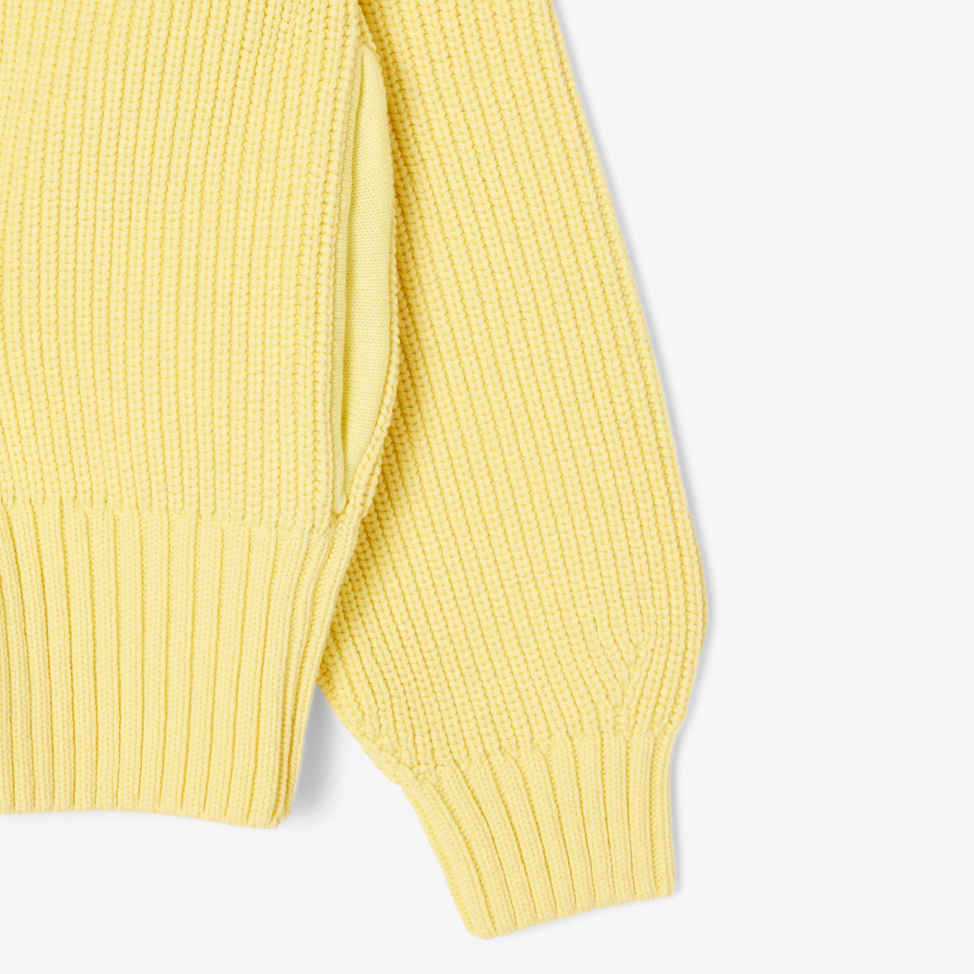 Zipped Cotton Badge Accent Sweater