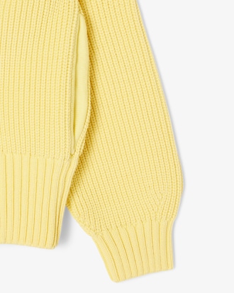 Zipped Cotton Badge Accent Sweater