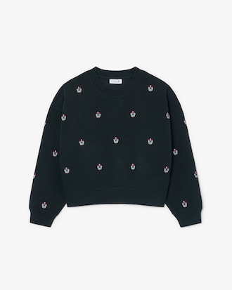 Sweatshirt Piqu&eacute; broderies oversize
