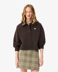 Women's Oversized Fleece Polo Collar Sweatshirt
