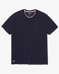 Playera de pijama de manga corta con cuello redondo de tres tonos para hombre