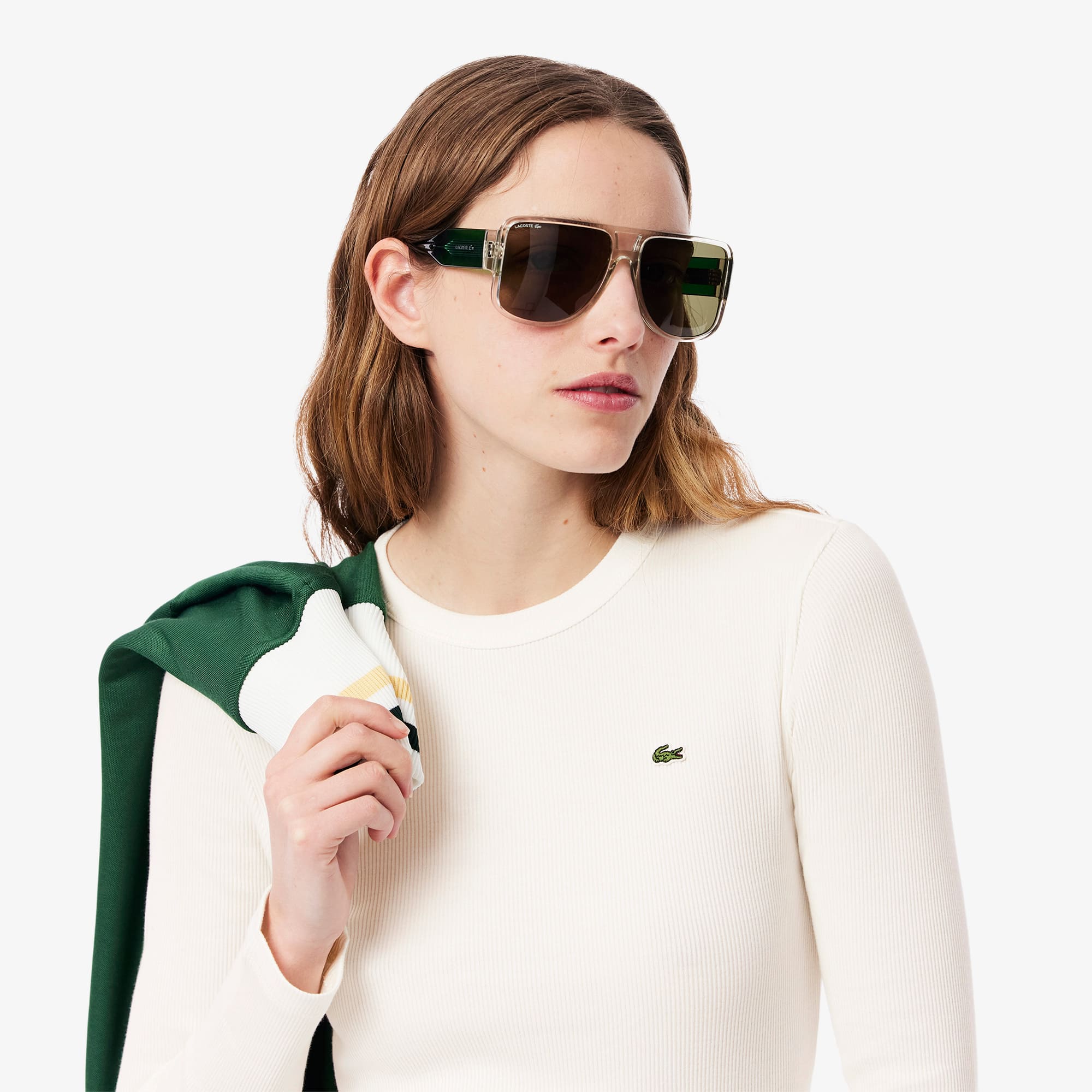 Lacoste リフストラッヒトレス EF92700 031 Women's T-Clip Leather Lacoste x Polaroid Sneakers