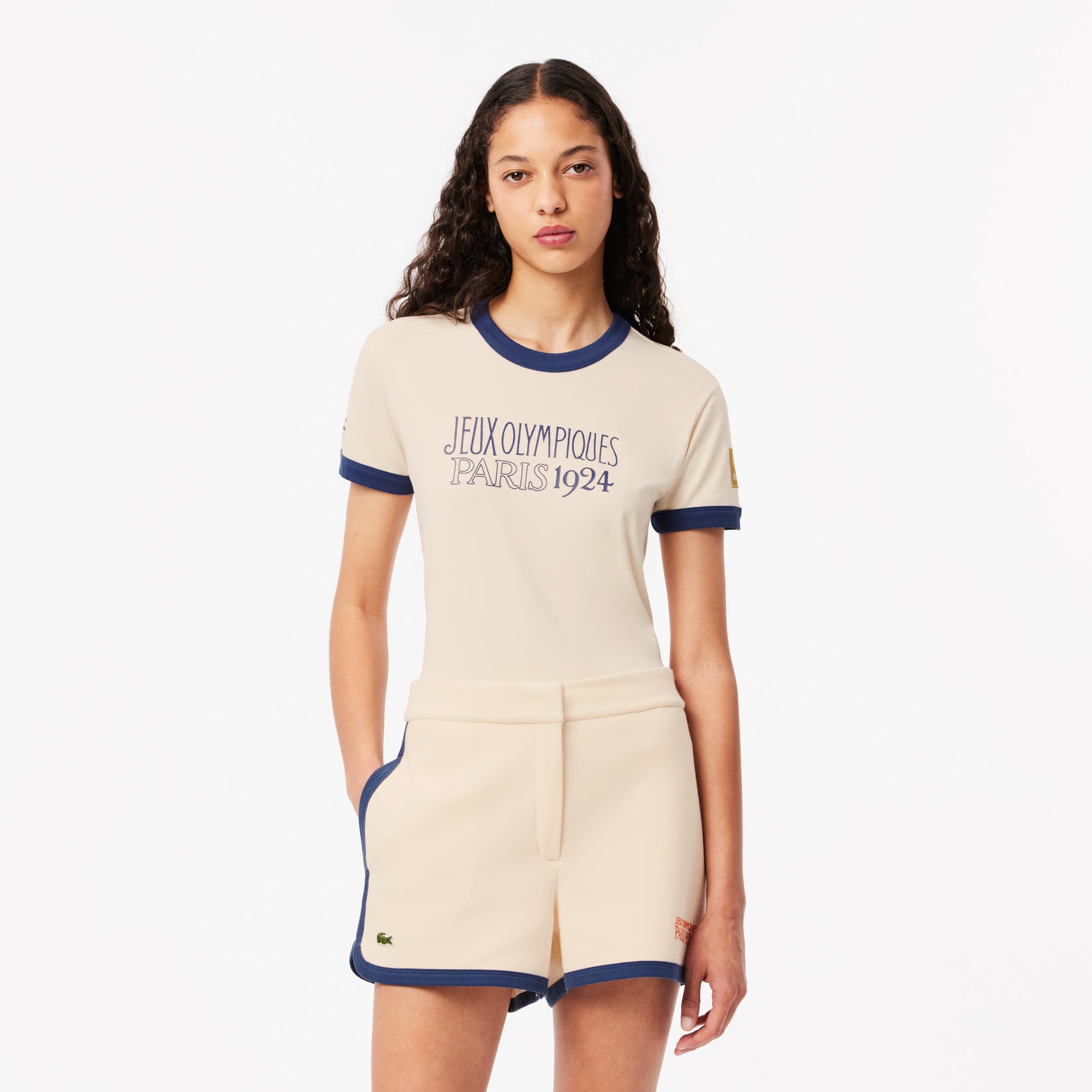 Tシャツ・カットソー LACOSTE Woman T-Shirt White PF5179 522 Women's Oversized Flower Print Cotton T-Shirt - T-Shirts