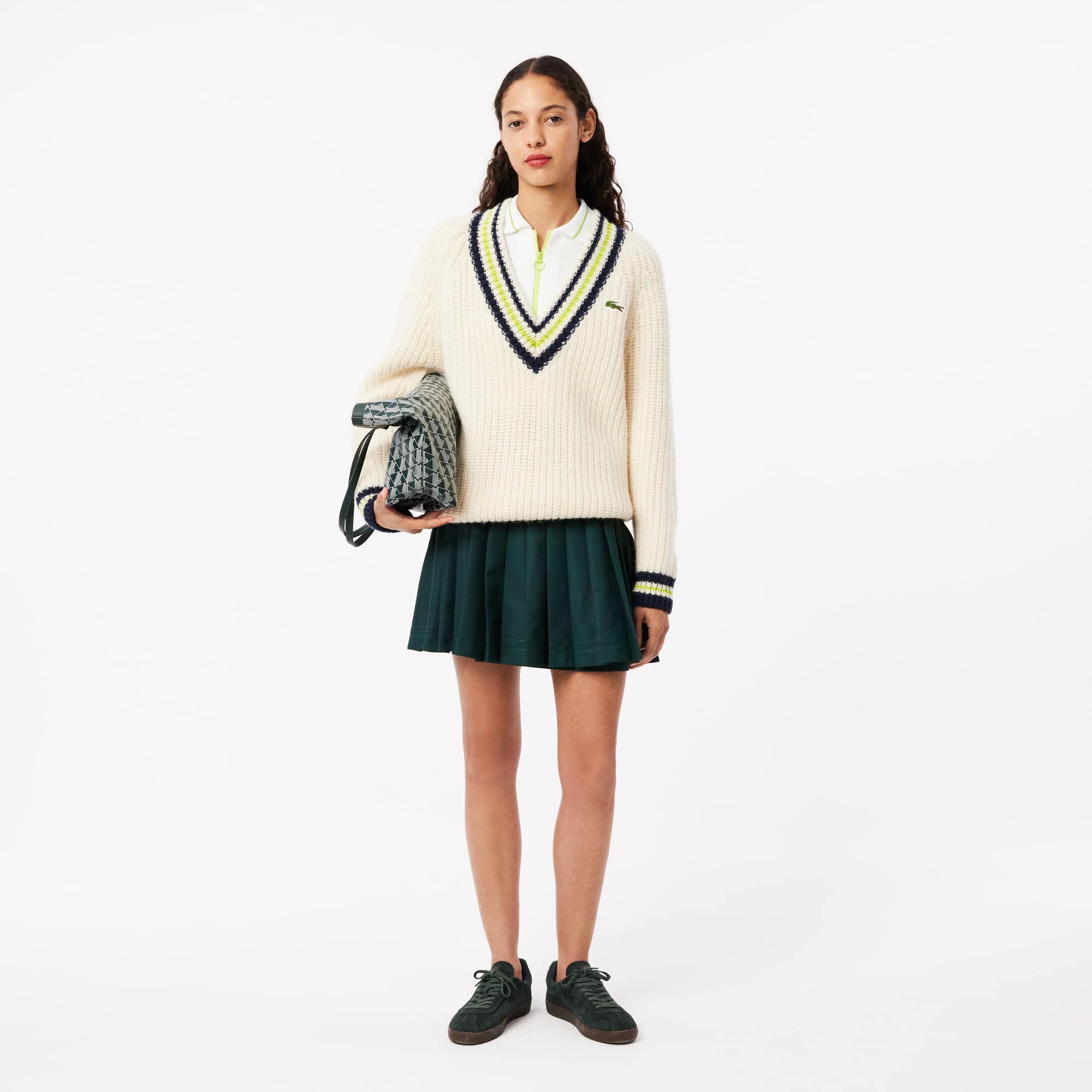 ★LACOSTE★ Women's Tennis Tipping Pleated Skirt Green JF857 LACOSTE Skirt – SNIDEL