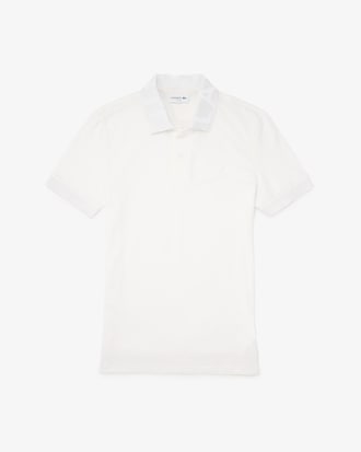 Men&rsquo;s Slim Fit Lettered Neck Light Breathable Piqu&eacute; Polo