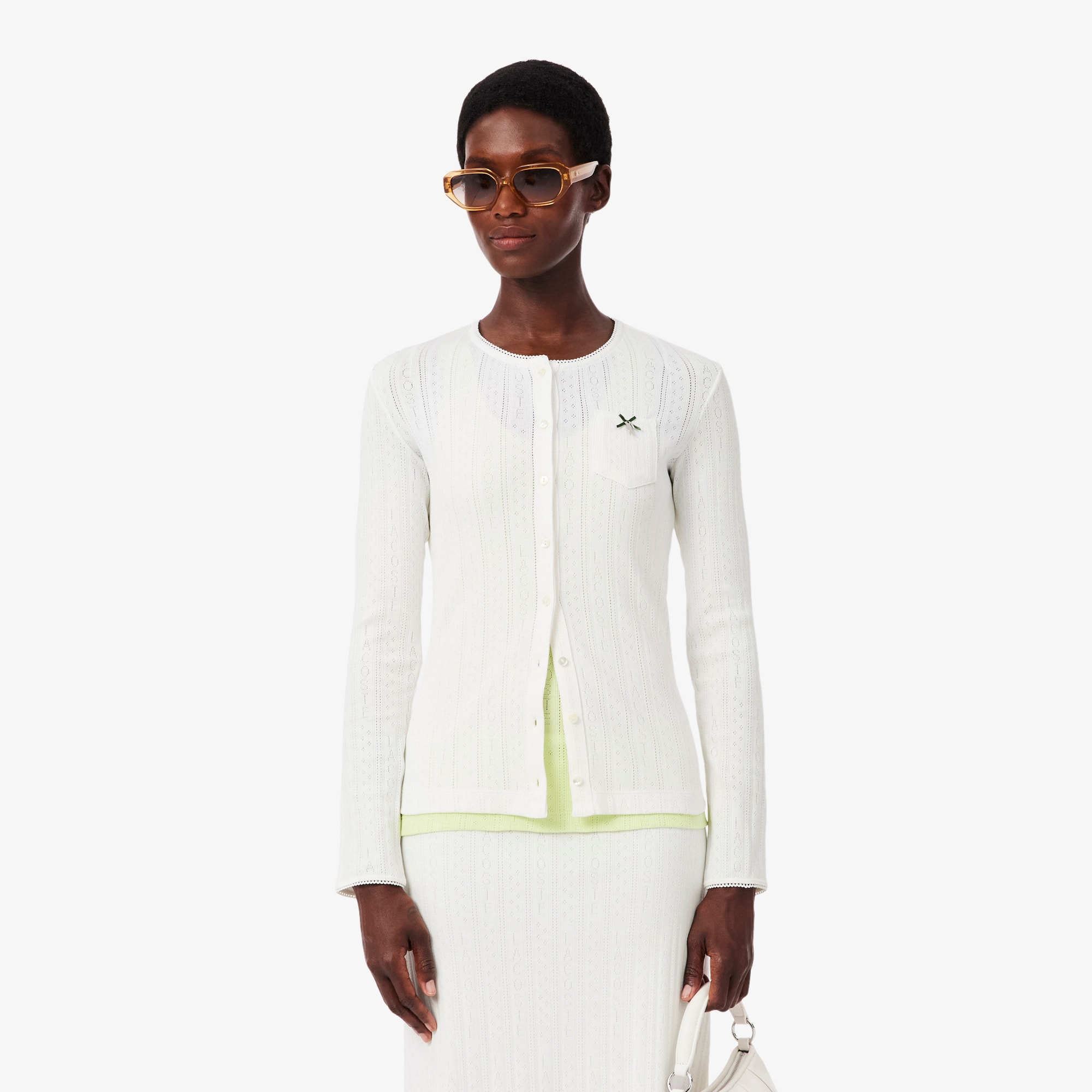 Slim Fit Pointelle Cardigan - Organic Cotton - New In 2026 | Lacoste
