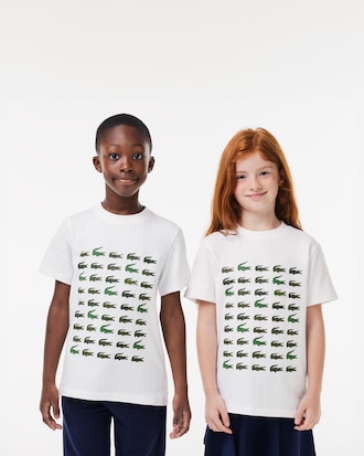Kids' Crocodile Print Cotton T-Shirt