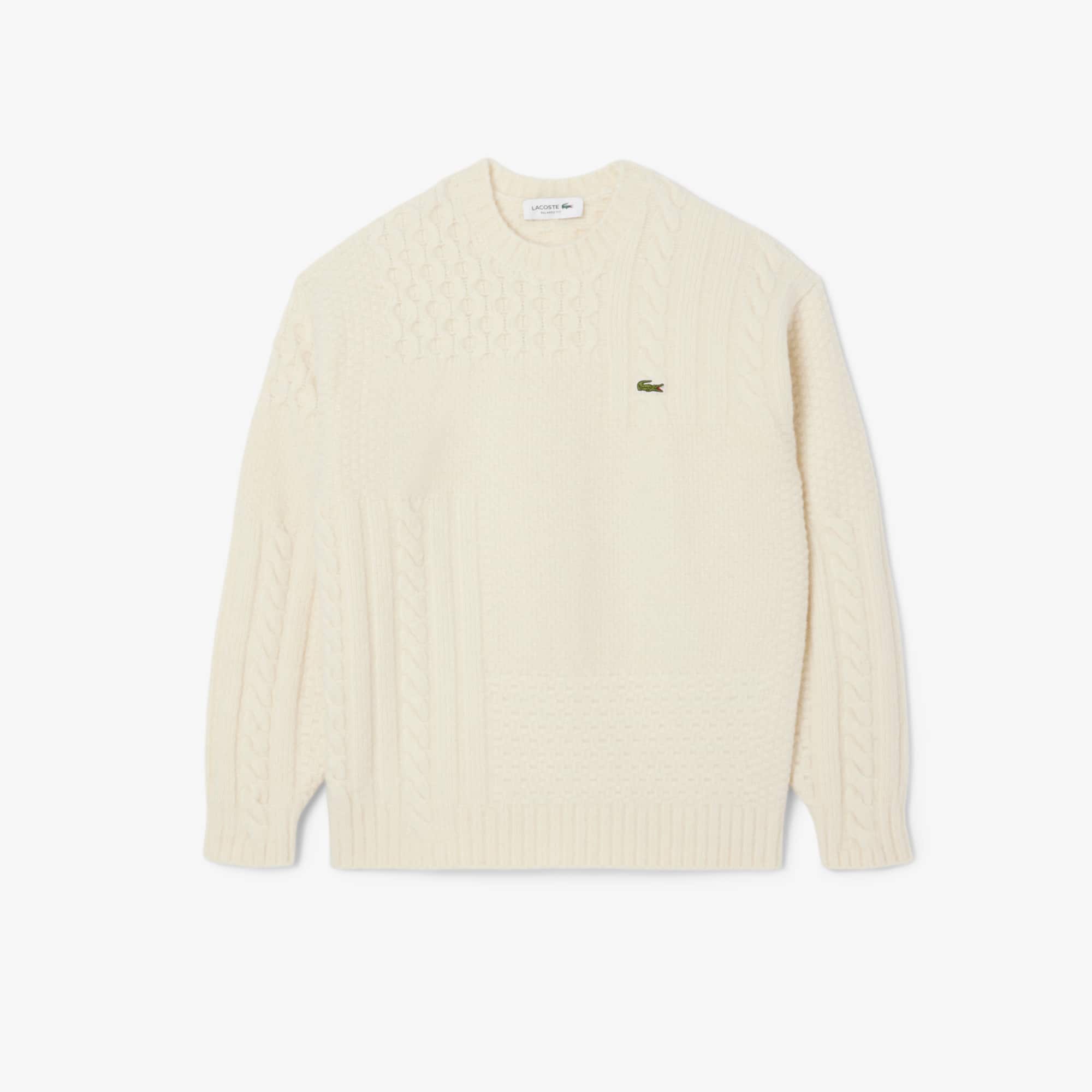 Men's Relaxed Fit Patchwork Effect Wool Sweater
