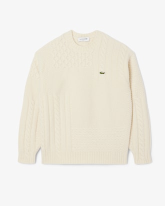 Men's Relaxed Fit Patchwork Effect Wool Sweater