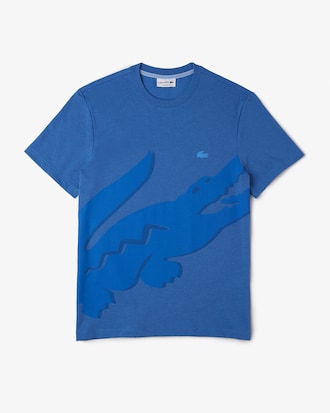 Men's Crocodile Print Crew Neck Stretch Organic Cotton T-Shirt