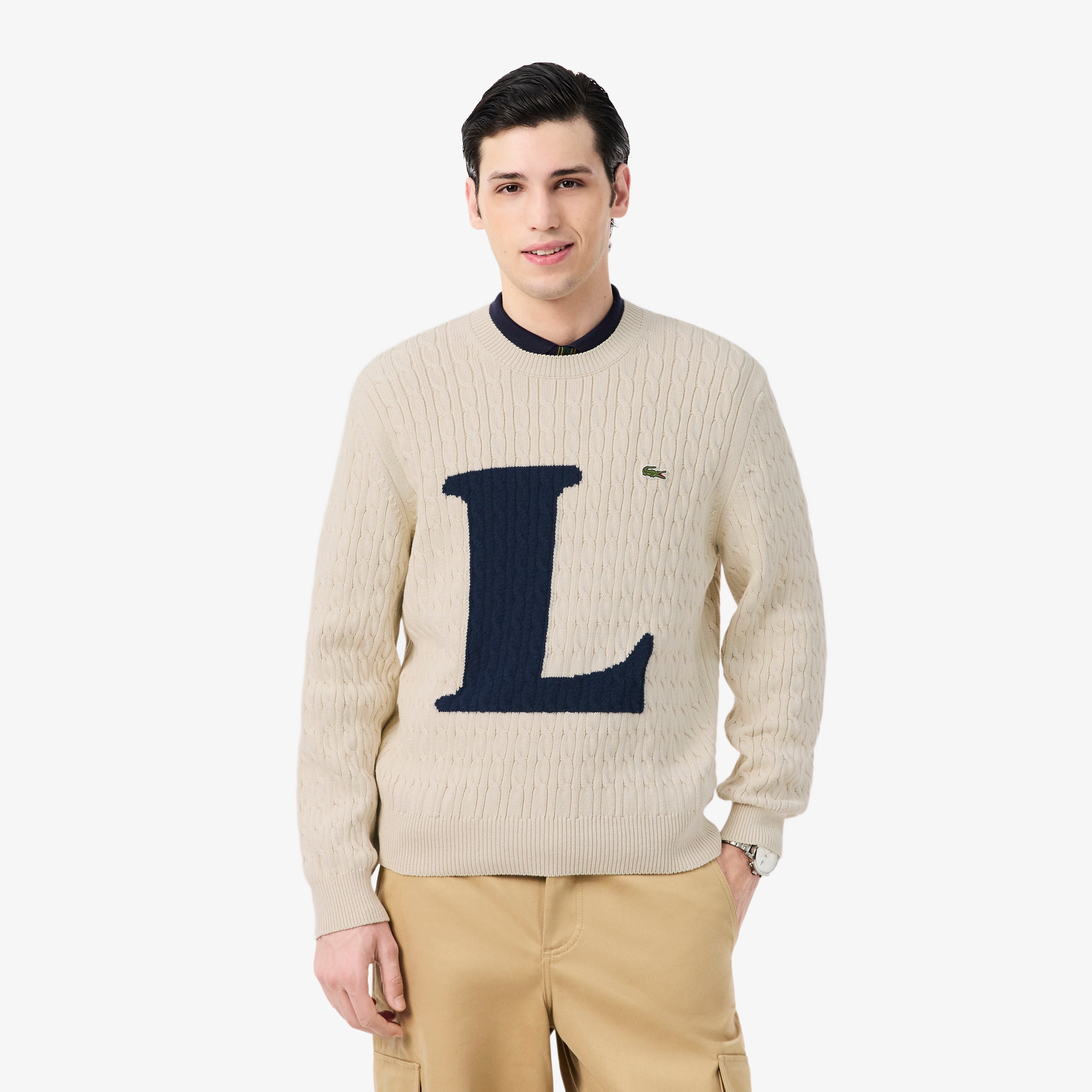 Intarsia Cable Knit Sweater