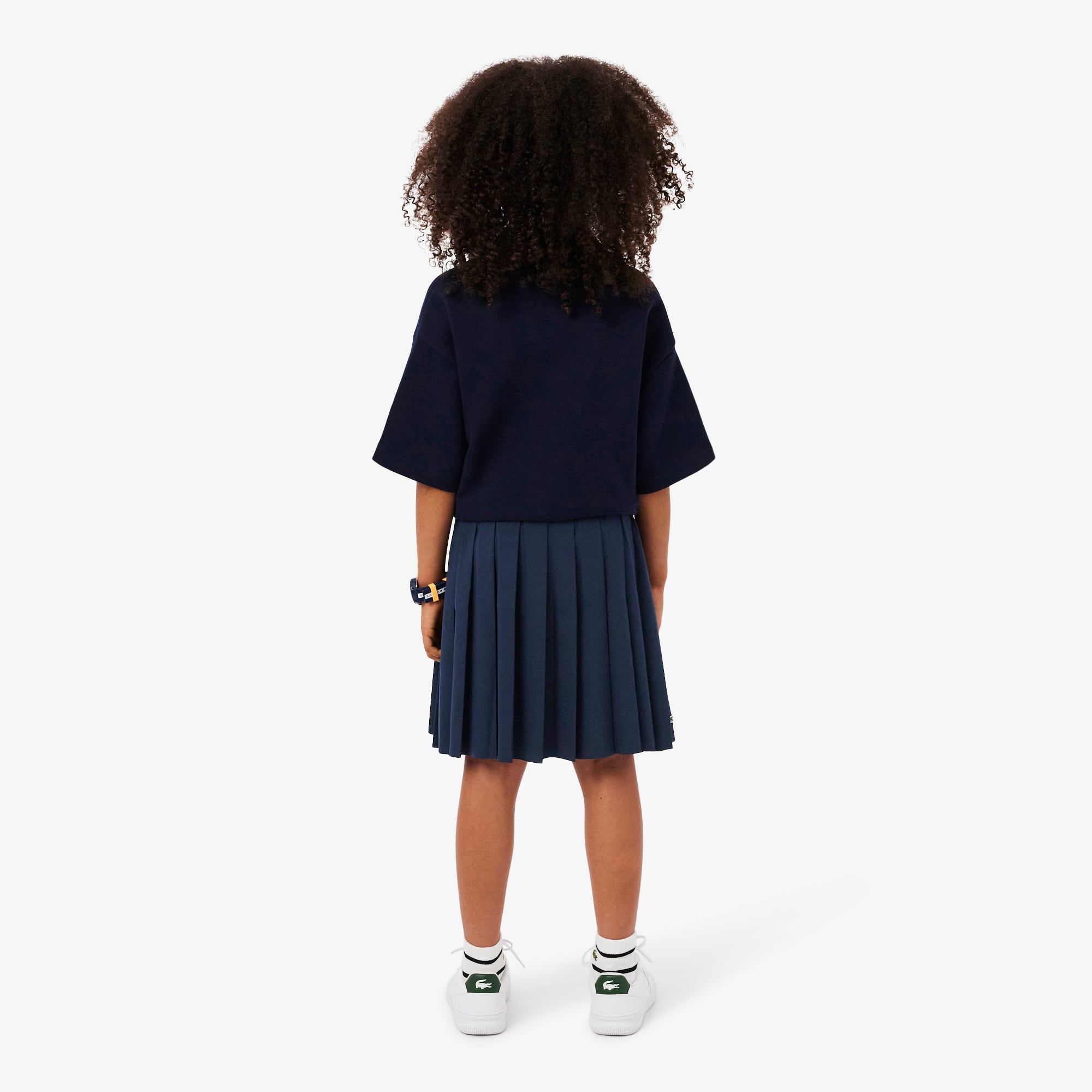Girls' Oxford Cotton Pleated Skirt