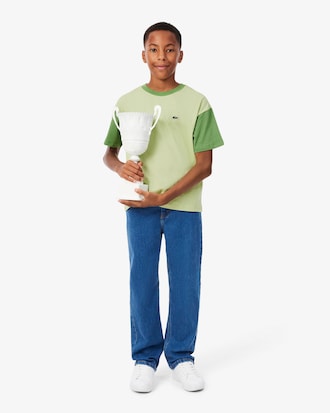 Contrast Trim Cotton T-Shirt