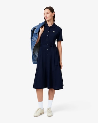 Women's Flared Mini-Piqu&eacute; Polo Dress