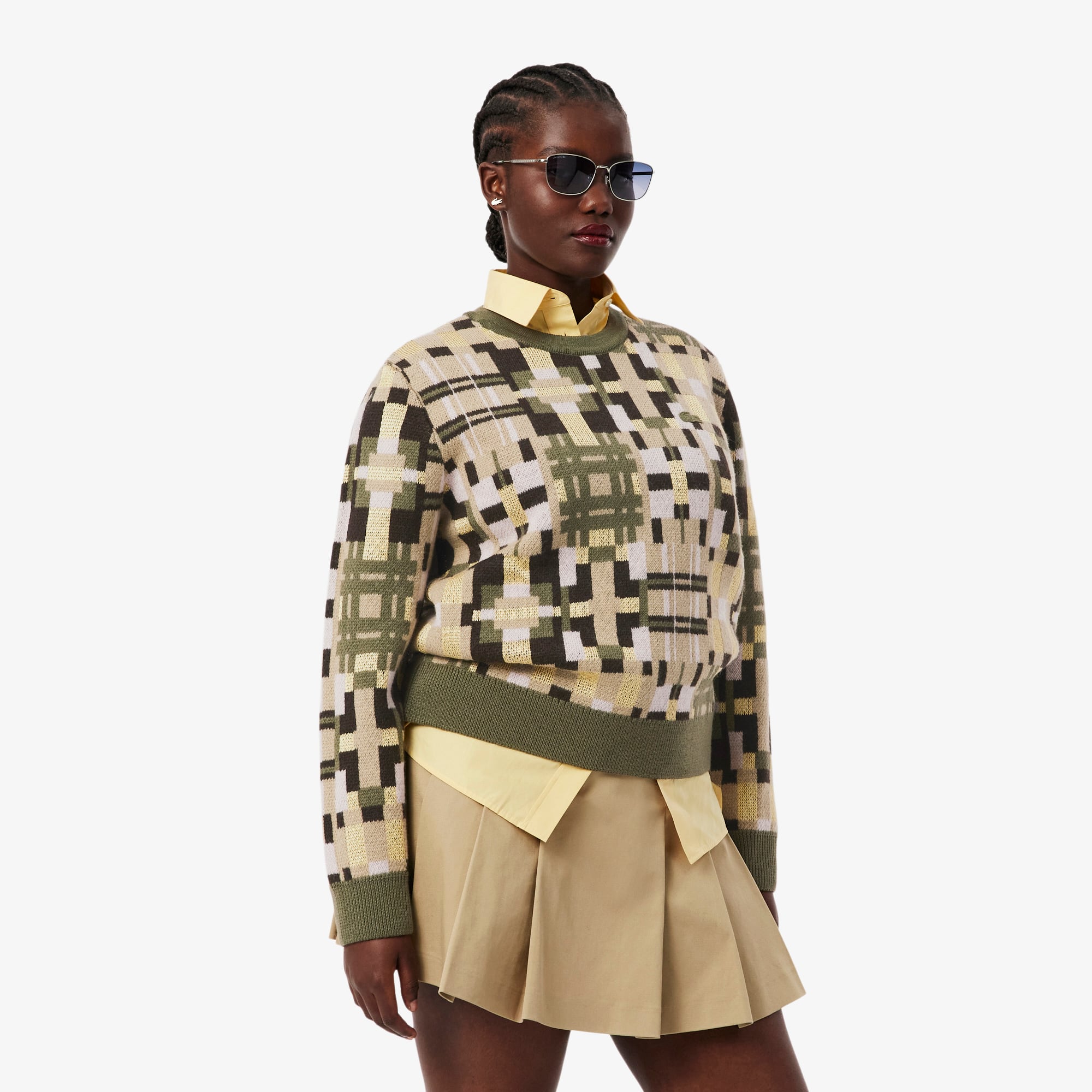 Women's Crew Neck Wool Graphic Sweater - Sweaters & Sweatshirts