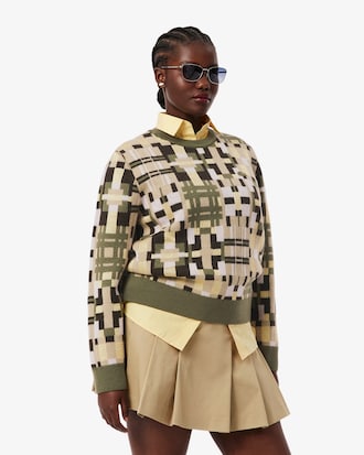 Women's Crew Neck Wool Graphic Sweater