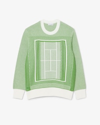 Tennis Court Graphic Jacquard Sweater