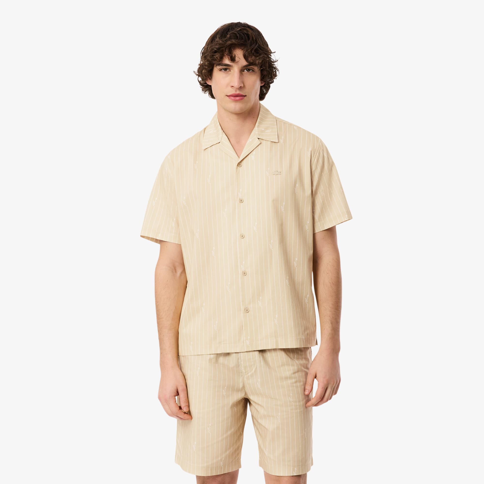 Lacoste Relaxed Fit Print Twill Shirt