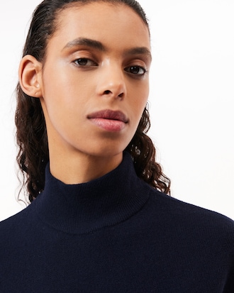Women's Relaxed Fit Wool High-Neck Sweater