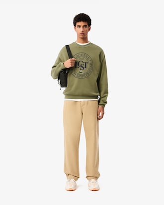 Men's Loose Fit Printed Fleece Sweatshirt