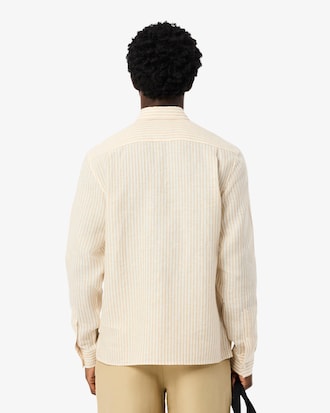 Men's Regular Fit Striped Linen Shirt