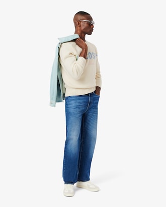 Men's Intarsia Branded Wool Sweater