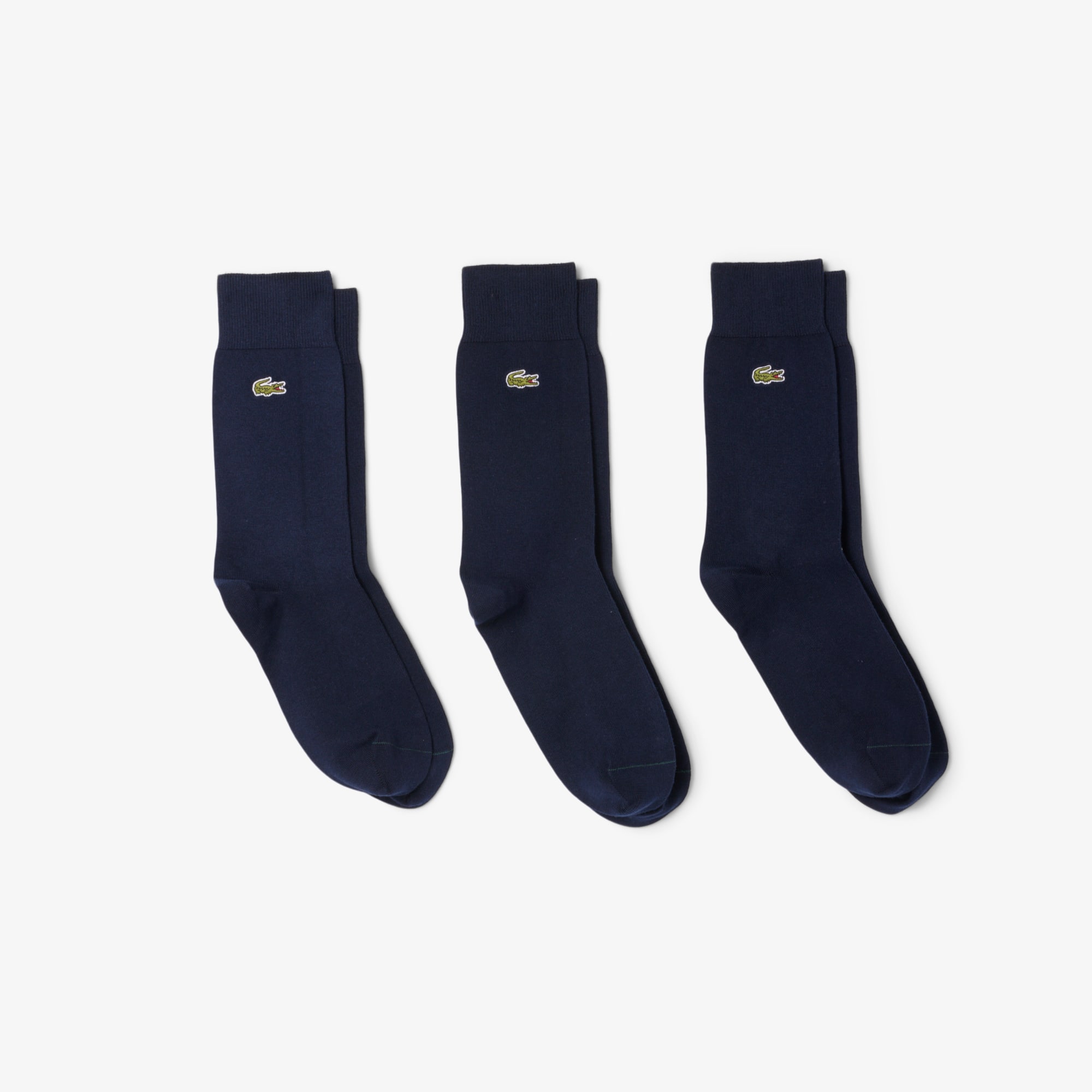 Lacoste Unisex 3-pack Long Socks - 9 - 12.5 In Blue