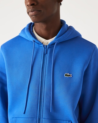 Sudadera para hombre Lacoste con gorro y cierre con bandas estampadas