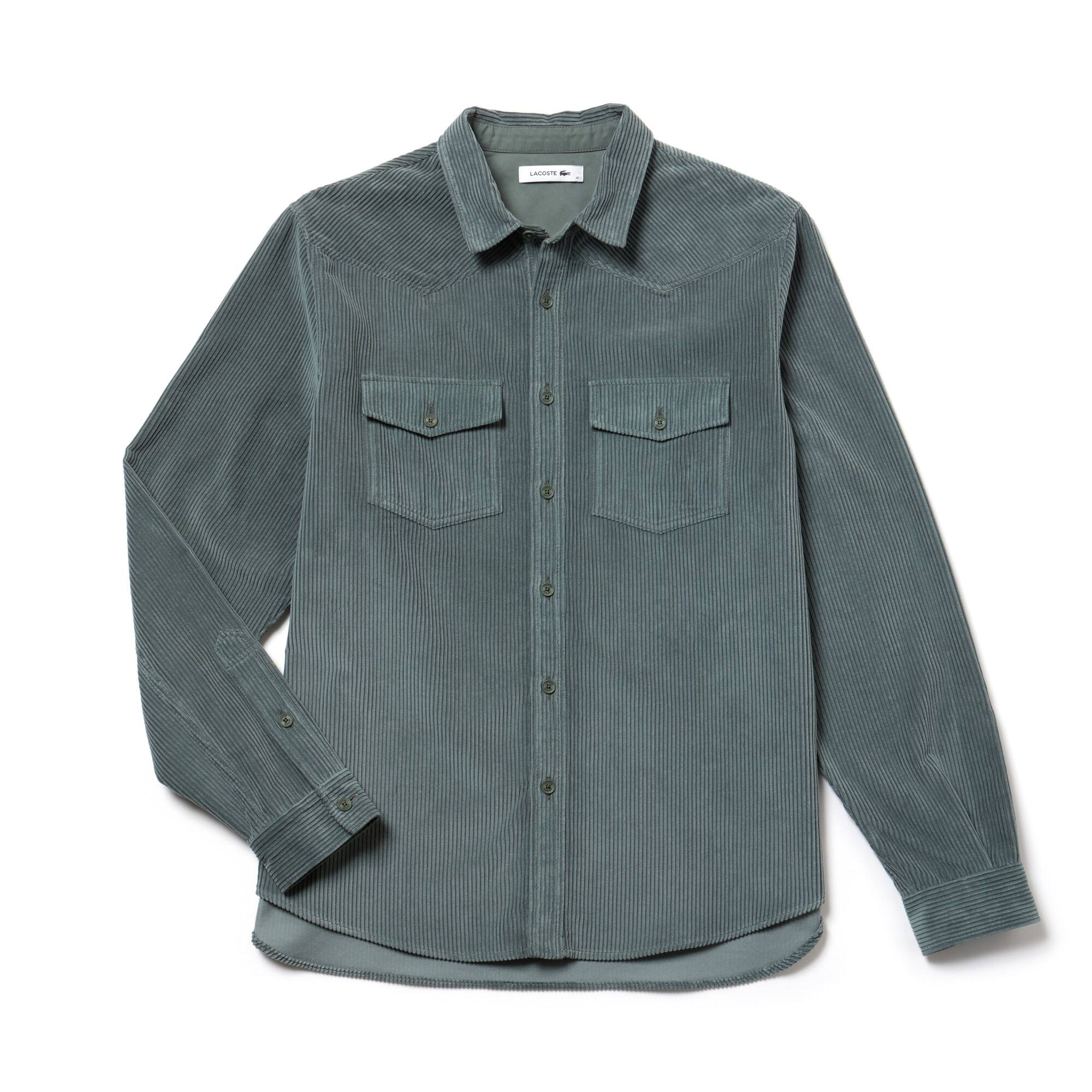 Men's Fashion Show Ribbed Cotton Velour Shirt