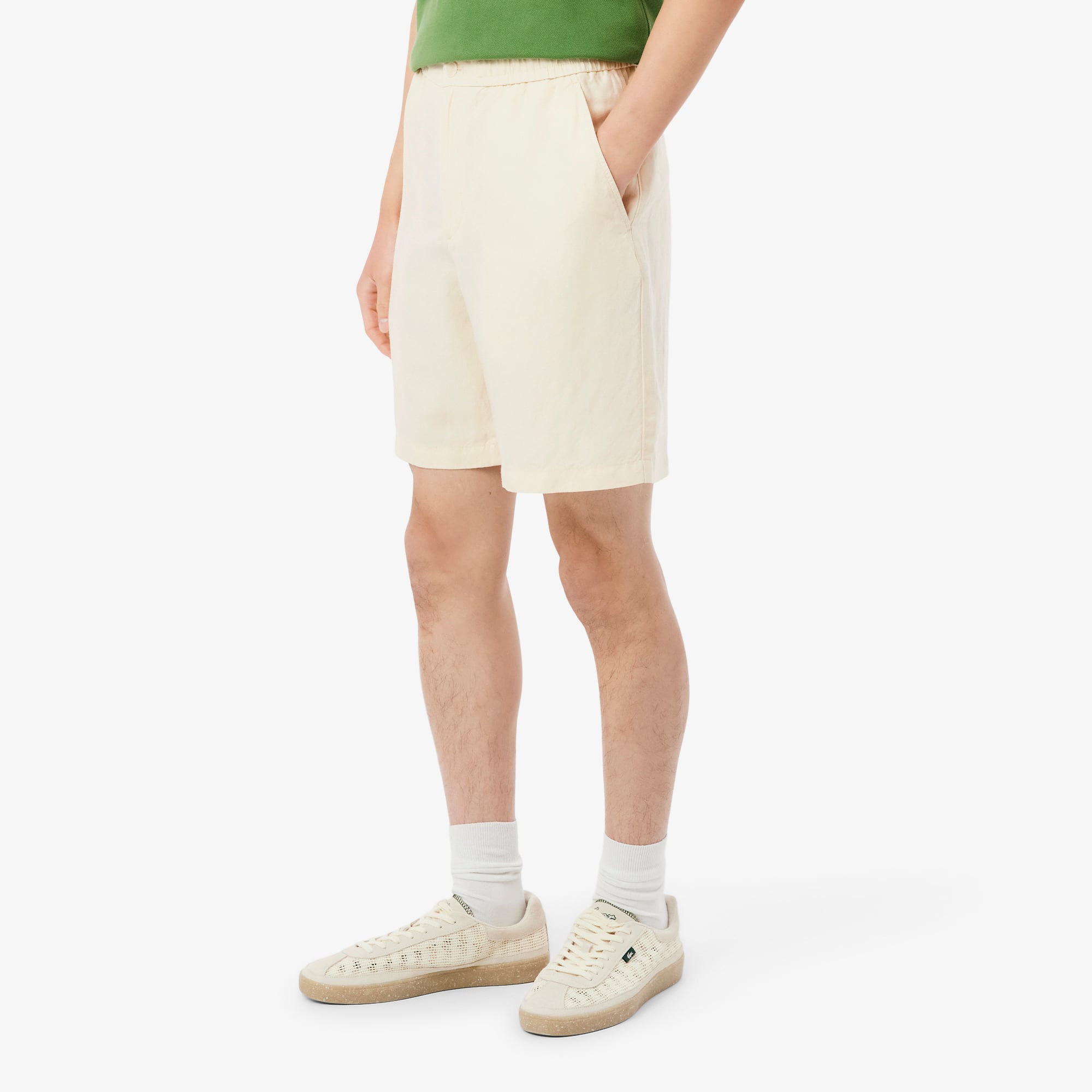 Regular Fit Linen Blend Twill Shorts
