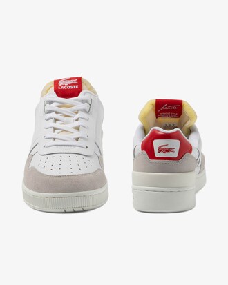 Sneakers con ribete de piel con clip en T para hombre