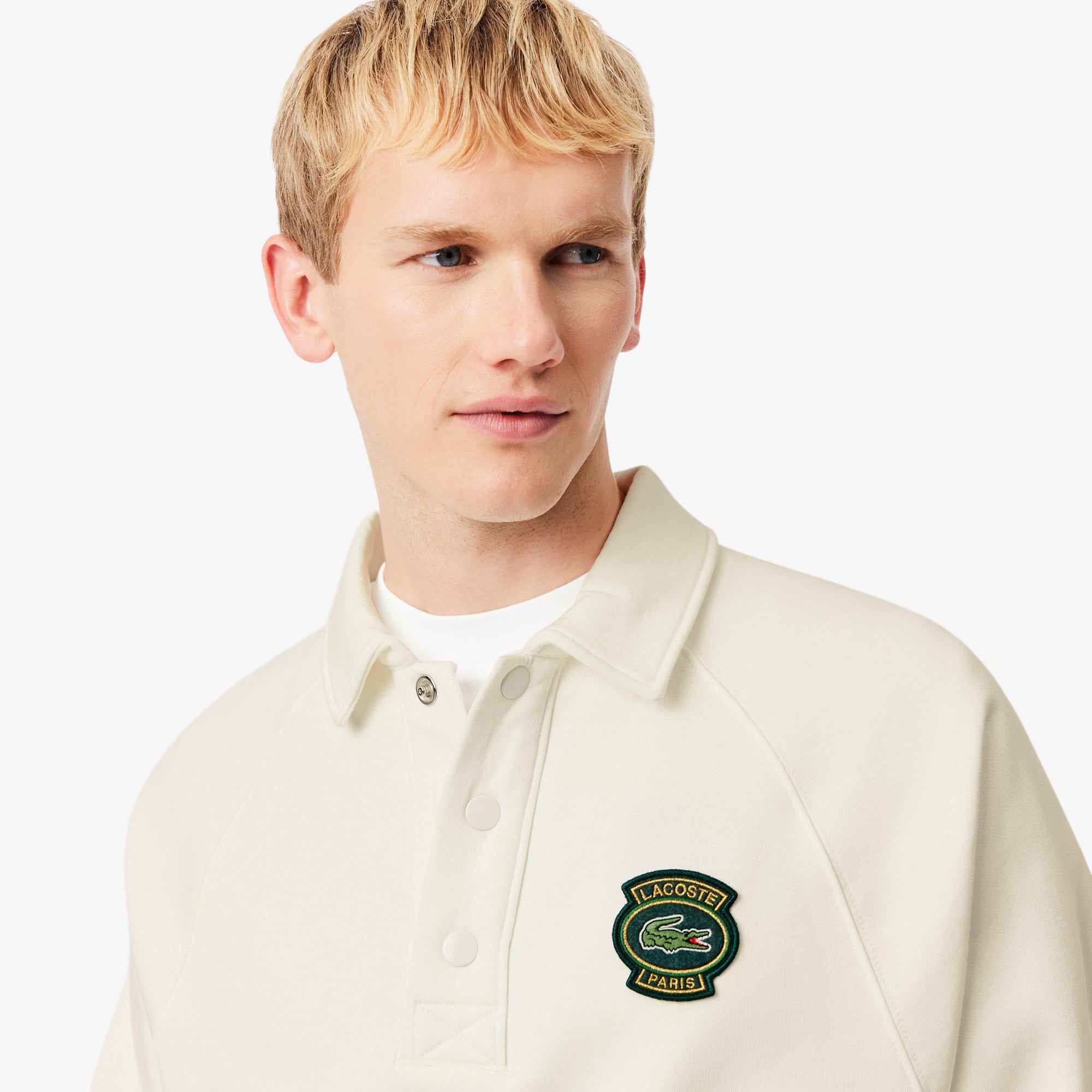 Men's Loose Fit Polo Collar Fleece Sweatshirt - Sweaters