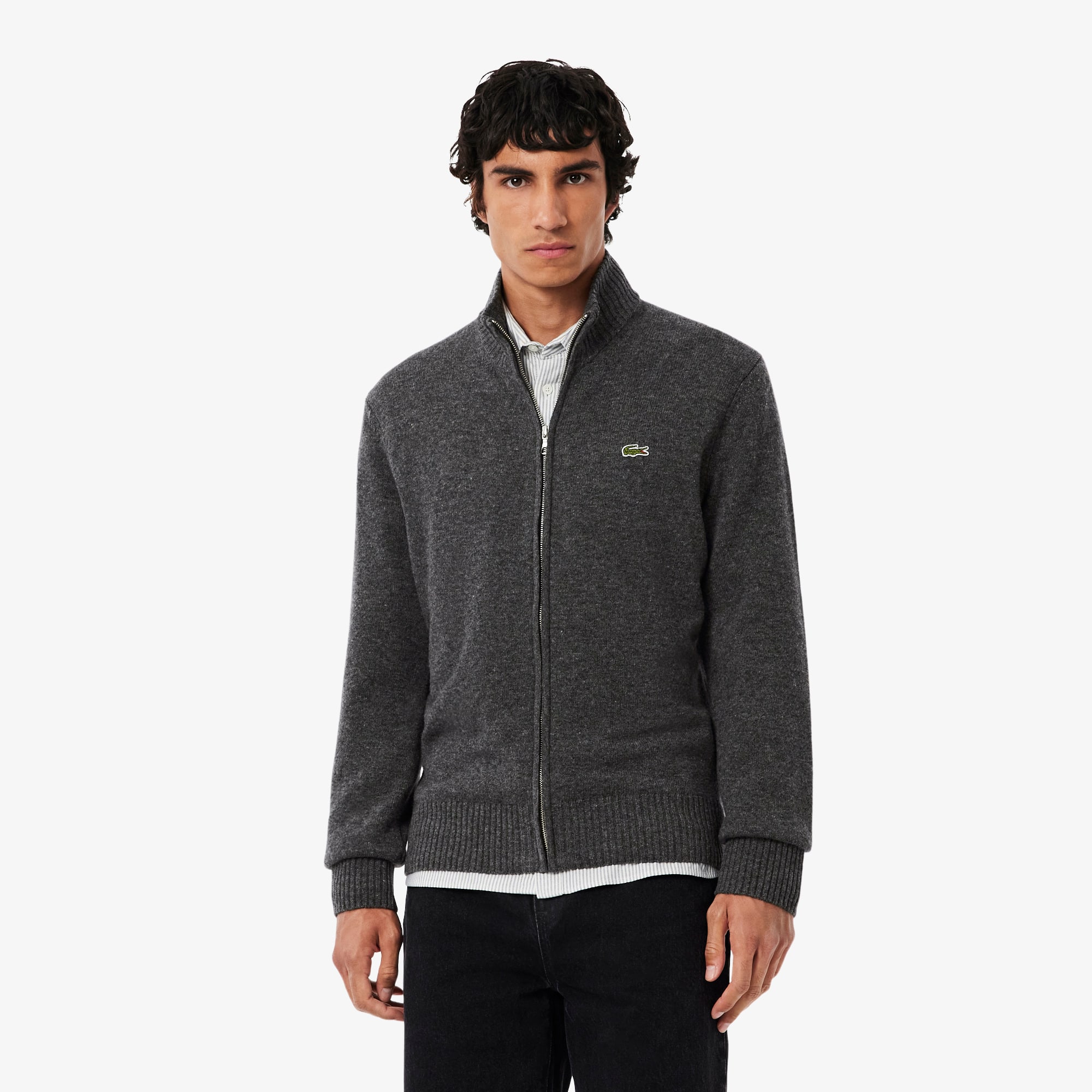 Lacoste Men's Wool Zip-Up Sweater