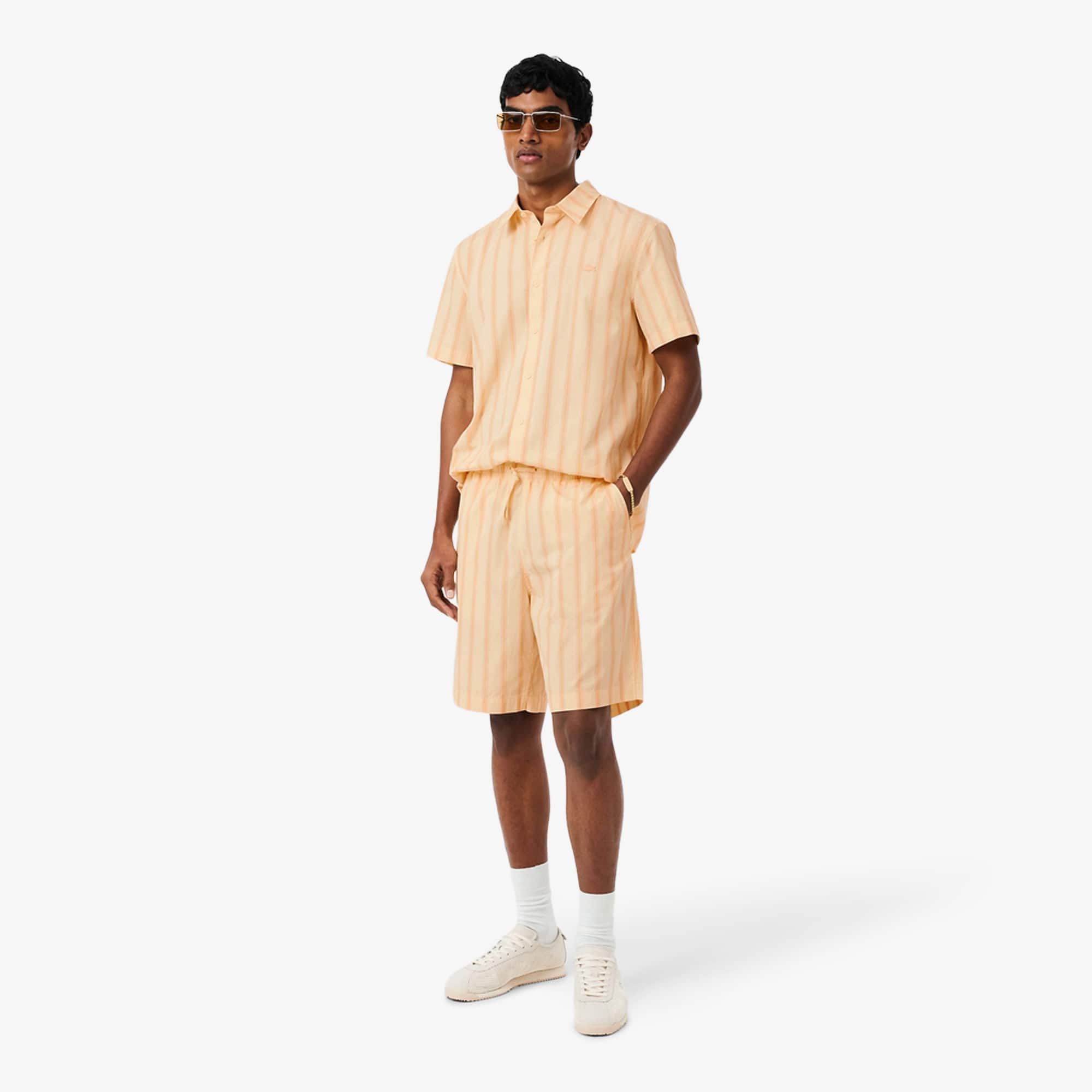Striped Cotton Poplin Shorts - Shorts & Swim - New In 2026 | Lacoste