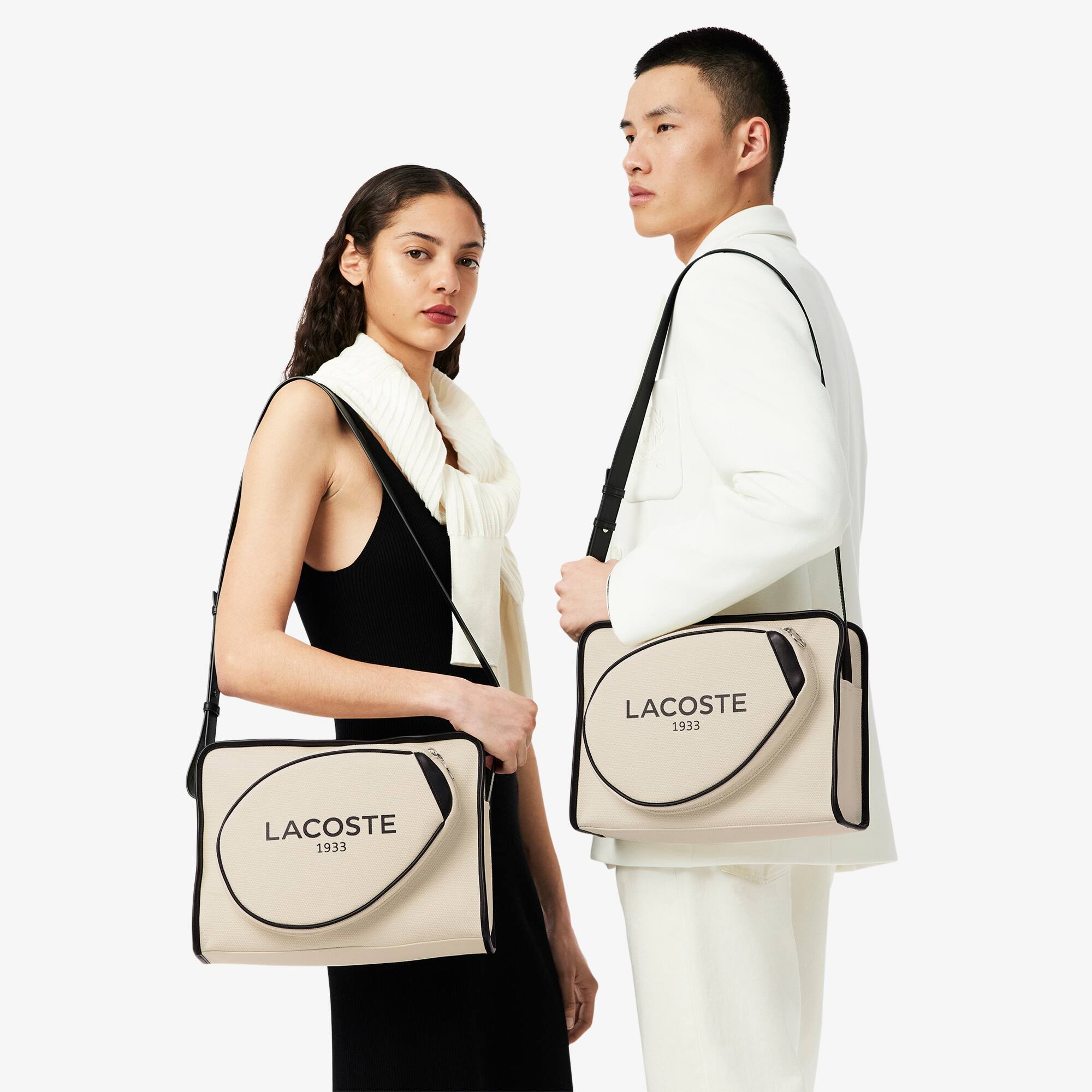 【新品・保存袋付】LACOSTE 幾何学模様 ショルダーバッグ Heritage Canvas Shoulder Bag - Bags - New In 2026 | Lacoste