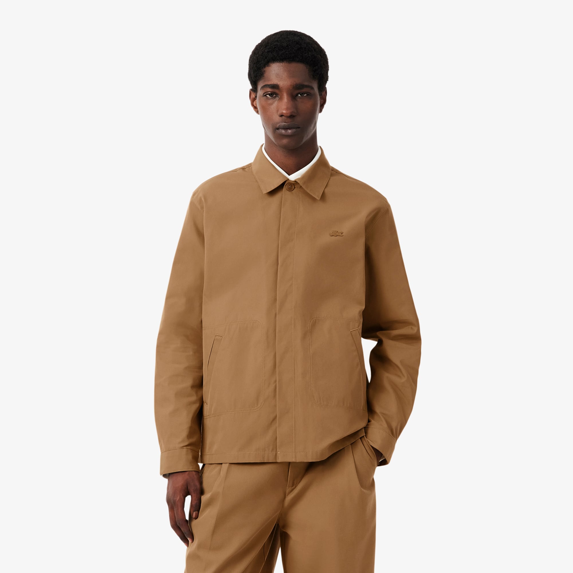 Cotton Blend Twill Overshirt