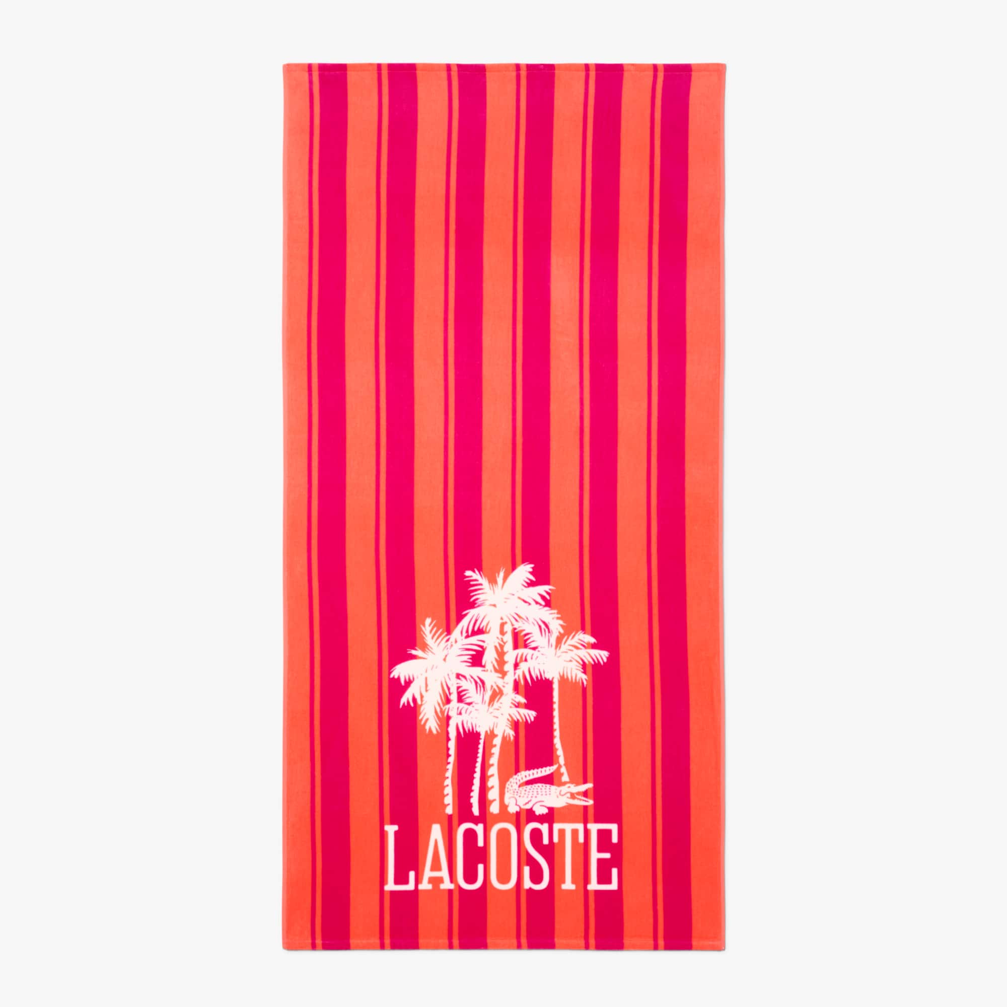 Lacoste Palm Trees Cotton Beach Towel, 36" x 72" - Red