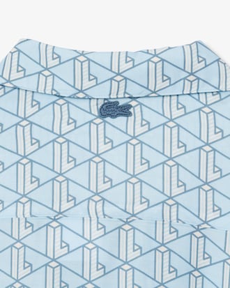 Camisa extragrande con estampado de monogramas para mujer