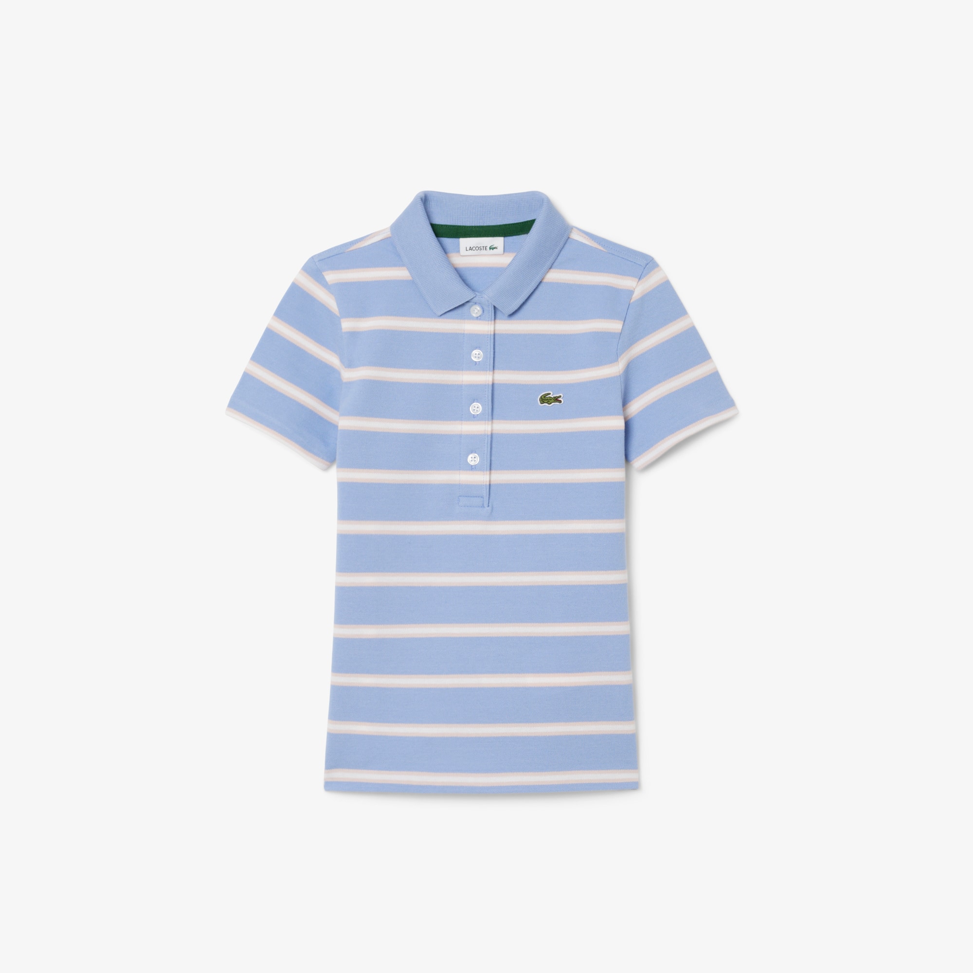Lacoste Girls' Striped Petit Piqué Polo - 12 Years In Brown