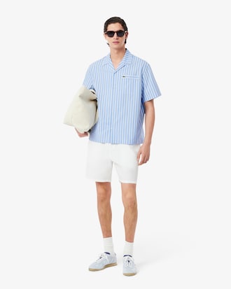 Camisa de manga corta a rayas Relaxed Fit para hombre