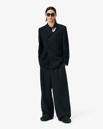 Runway Double Breasted Lightweight Wool Blazer