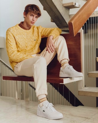 Sneakers de deporte de Piel con clip en T para hombre