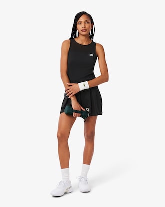 Vestido de Tenis El&aacute;stico Plisado en Dos Tejidos
